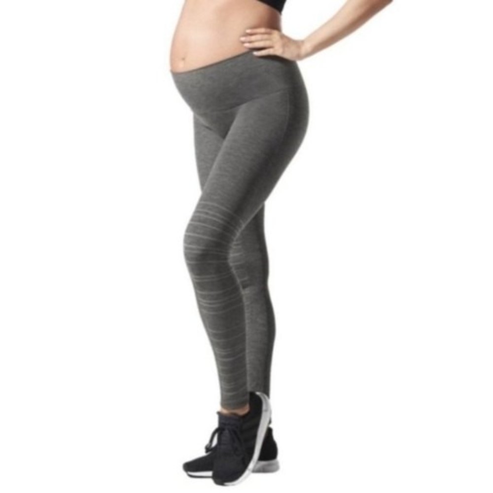 Blanqi Hipster Cuffed Leggings Ribbed Grey S